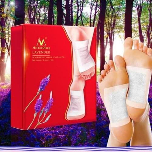 1 Box Lavender Detox Foot Patches Pads Nourishing Repair Foot Patch Improve Sleep Quality Slimming Patch Loss Weight Care