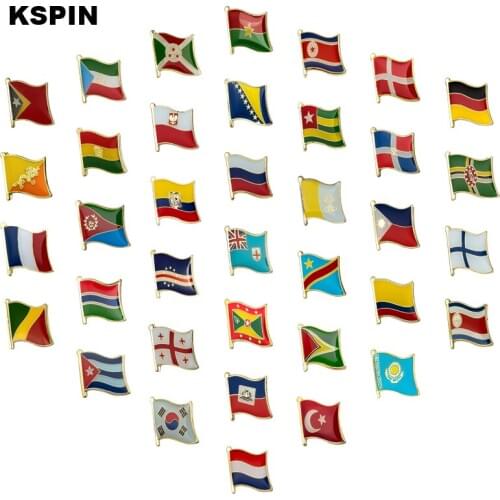 Country Flag Badge Flag Brooch National Flag Lapel Pin International Travel Pins Collections 100Pcs