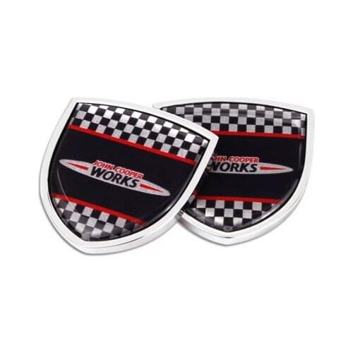 2Pcs 3D WORKS JCW Auto Trunk Tailgate Emblem Badge Decals Sticker Car Accessories