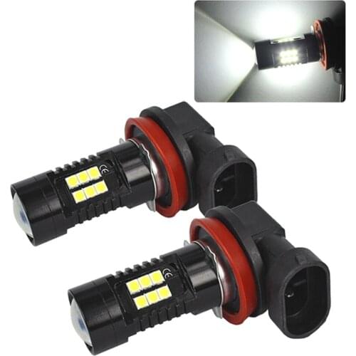 2Pcs H8 H11 21 LED Fog Lights Bulb 1200LM 6000K White Car Driving Running Lamp Auto LEDs Light DC12V 24V