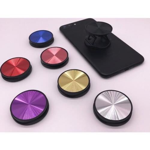 20pcs Metal Plate round pocket mobile phone folding stretch bracket Phone Holder support