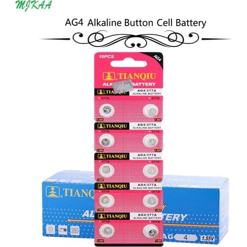 200Pcs=20Card AG4 377A 377 LR626 SR626SW SR66 LR66 button cell Watch Coin Battery