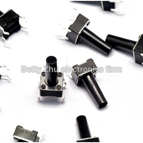 200PCS/LOT 6 * 6 * 13MM 4 feet vertical tact switch micro / button switch
