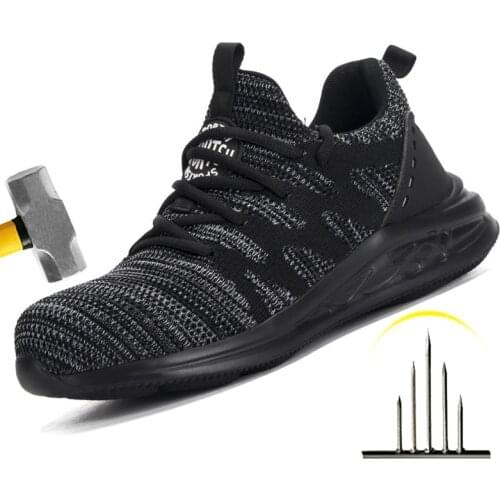 2021 Fashion Men Indestructible Shoes Men Flat Puncture Proof Work Shoes Steel Toe Cap Anti Smashing Protective Men Safety Shoes