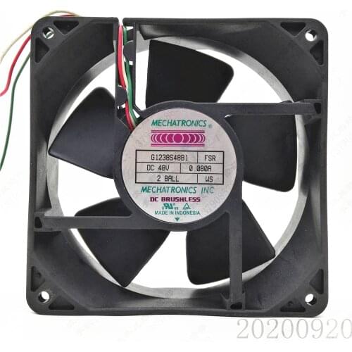 MECHATRONICS G1238S48B1 DC 48V 0.08A 120x120x38mm 3-Wire Server Cooling Fan