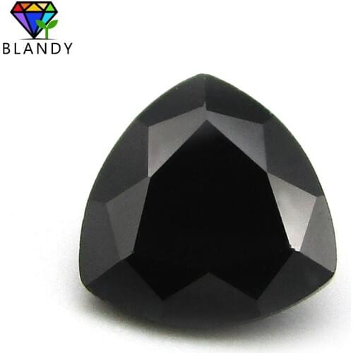 3x3mm~12x12mm Trillion Shape Black Cubic Zirconia Stone AAAAA Brilliant Cut Loose CZ Synthetic Gems For Jewelry Free Shipping