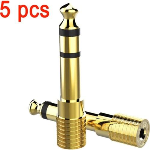 5PCS/SET Jack 6.35mm 1/4" Male To 3.5mm Female Audio Converter 6.35 male to 3.5 female Stereo Headphone Jack Socket Adapter