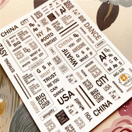 English Alphabet,Words, Letter, Series 3D Back glue Nail decal Nail sticker Nail decoration Nail art Nail tool Nail ornament