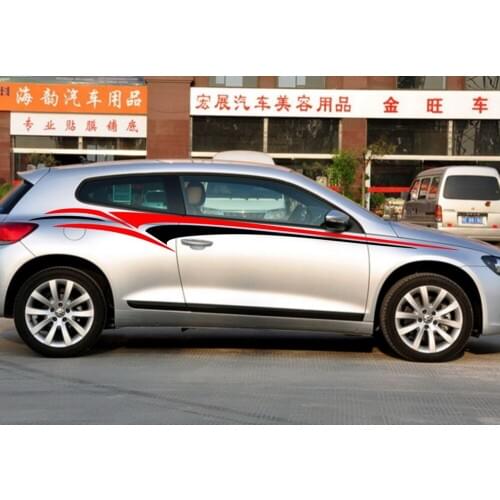 Car Decals Racing Sport stripes 114'' for Scirocco Vinyl Side Door stickers ZC316