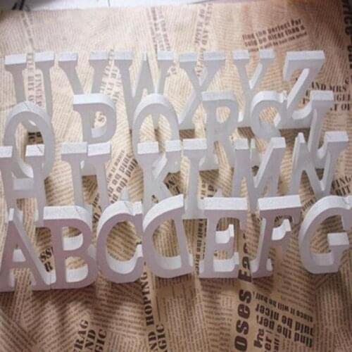 White Wood Letter Free Standing Wedding Birthday Party Home Decorations Capital Wooden Alphabet DIY Personalised Name Design A-Z