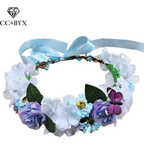 CC Flower Crowns Tiaras Hairbands Romantic Garland Forest Wedding Hair Accessories For Bride Bridesmaids Beach Jewelry DIY su029