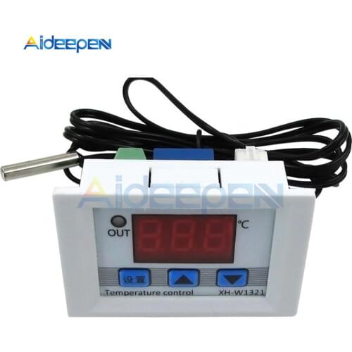 XH-W1321 DC 12V Digital LED Temperature Thermostat Controller 10A Thermostat Control Switch Probe -50-110 Degrees