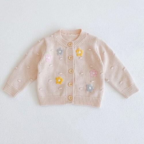 Kids Cardigan Sweaters Long Sleeve Flower Newborn Baby Girls Knitting Cardigan Spring Autumn Infant Baby Girl Knitting Coat