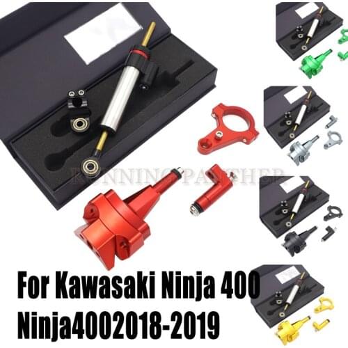 For Kawasaki Ninja 400 Ninja 400 2018-2019 CNC Aluminum Adjustable Motorcycles Steering Stabilize Damper Bracket Mount