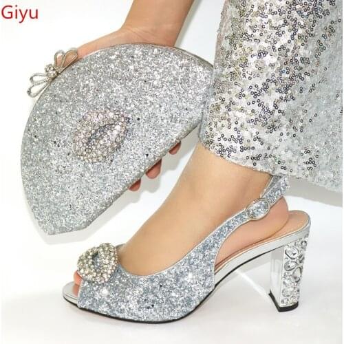 Doershow good style Italian Shoe with Matching Bags African Shoe and Bag Set for Party In Women Italian Shoe with Bag!SFY1-20