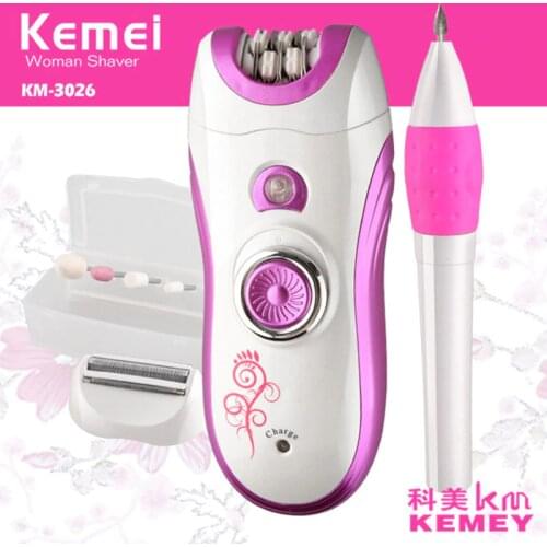 Kemei 3 in 1 Ladies Epilator Hair Removal Bikini Legs Personal Care Arts Nail Pen Tools Nail Care Tools