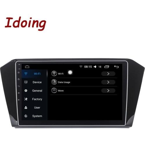 Idoing 10.2" 8 Core Car Android Radio Multimedia Player Fit VW PASSAT B8 4G+64G 2.5D IPS Built-in GPS Navigation and GLONASS