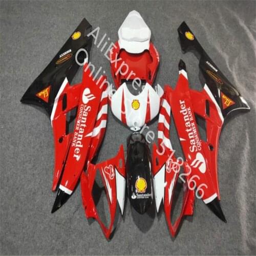 Red white black Motorcycle Fairing for YAMAHA for YZF R6 2006 - 2007 YZFR6 2006 2007 YZFR6 06 07 Fairing Bodywork