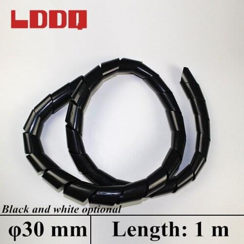 LDDQ 1m Winding Pipe Outer Dia 30mm Black White Spiral Cable Wire Wrap Tube Computer Cord Manager Flame Retardant Best Promotion