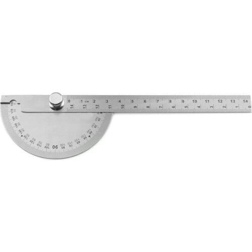 Protractor Angle Ruler Dividing Gauge Stainless Steel Angle Ruler 180 Degree Woodworking Angle Ruler 14cm Solid