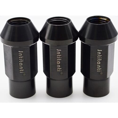 M12*1.25*45 Black high strength Gr5 titanium wheel lug nut with open end