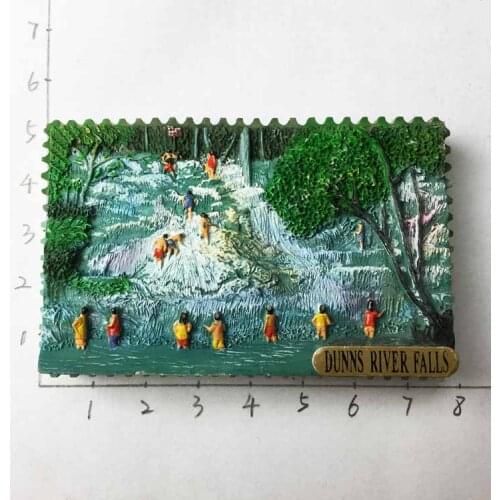 Jamaica Donne River Falls three-dimensional landscape painted magnetic stickers refrigerator stickers