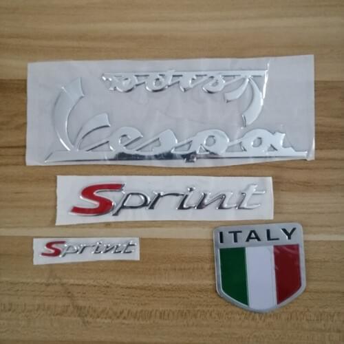 Motorcycle 3D Silver Italy Italian Flag Car Emblem Stickers Decal for PIAGGIO Vespa Sprint 125 150
