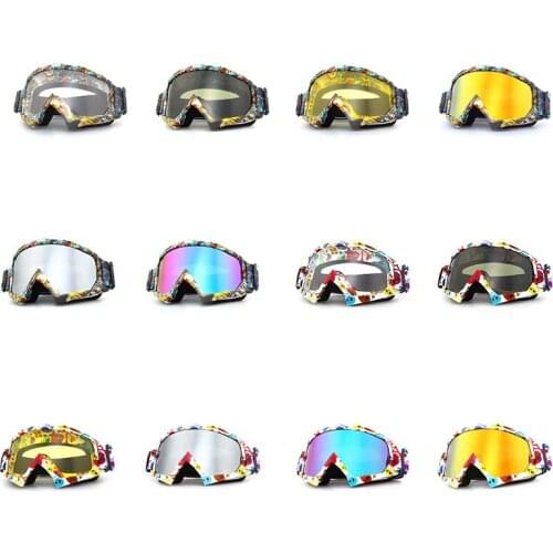 Motorcycle Sunglasses Motocross Safety Protective Multicolor Fancy Doodle Decoration Night Vision Helmet Goggles Driver Driving