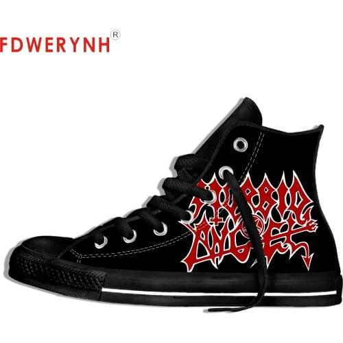 Mens Canvas Casual Shoes Morbid Angel Extreme Music for Extreme People 3D Pattern Mens Customized Color Leisures Platform Shoe