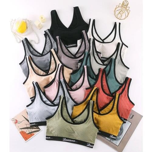 Solid Top Underwire Bra Sport Lettters Fitness Suit Women Sport Top Running Jogging Vest Women Sexy Underwear Women Seamless