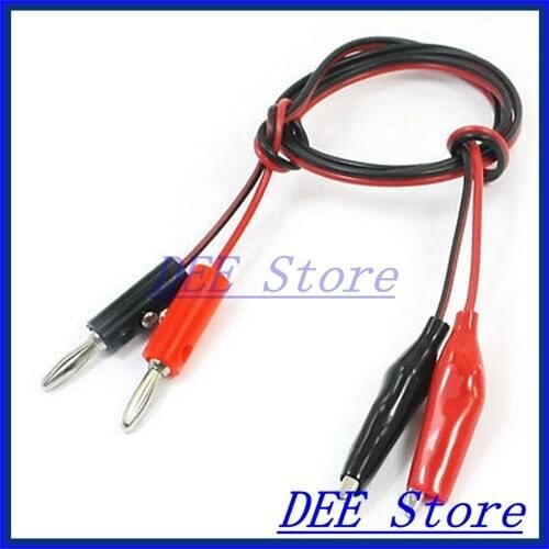 Pair 0.8m 2.6ft Alligator Clip to Banana Plug Multimeter Power Supply Test Lead