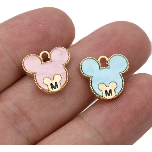 6Pcs Gold Color Mouse Cartoon Charm Pendant for Jewelry Making Earrings Bracelet Necklace Accessories DIY Craft Findings
