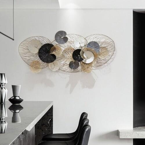 Chinese Luxury Wrought Iron Wall Mural Decoration Store Hotel Office Wall Hanging Crafts Home Livingroom Wall Stciker Adornments