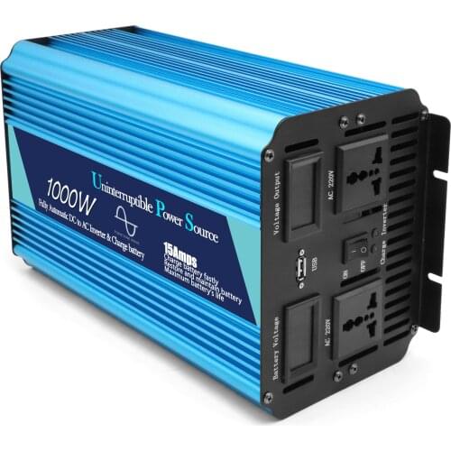 1000W 1500W Fully Automatic Solar Power Inverter DC 12v 24v to AC 220v Peak Modified Sine Wave Inverter Solar Power