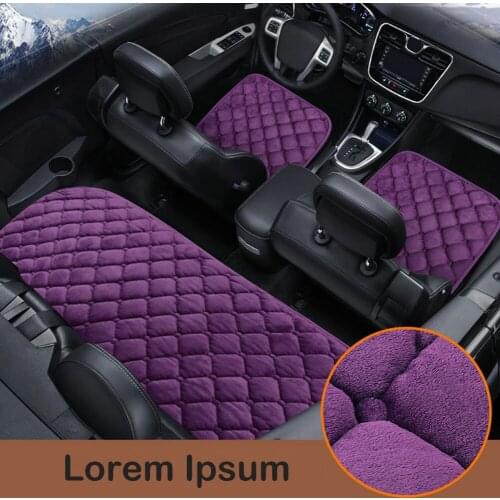 Furry car seat cushion without backrest three-piece single-piece seat cushion warm short fluffy chair cushion Soft comfortable