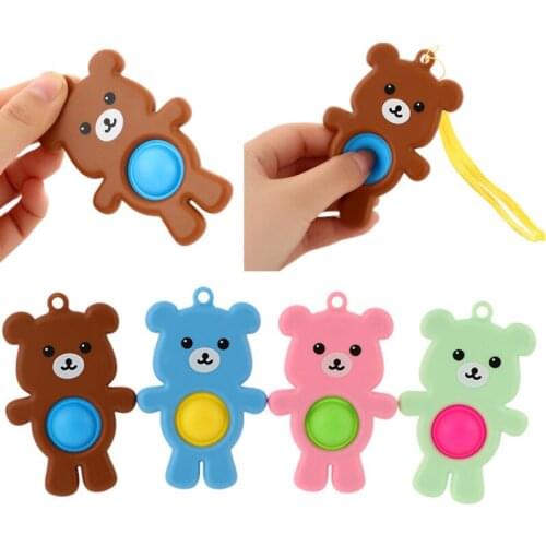 Cute Cartoon Bear Squeeze Toy Simple Dimple Soft Ball Decompression Toys Children Hand Fidget Toy Relieve Stress Kids Gift