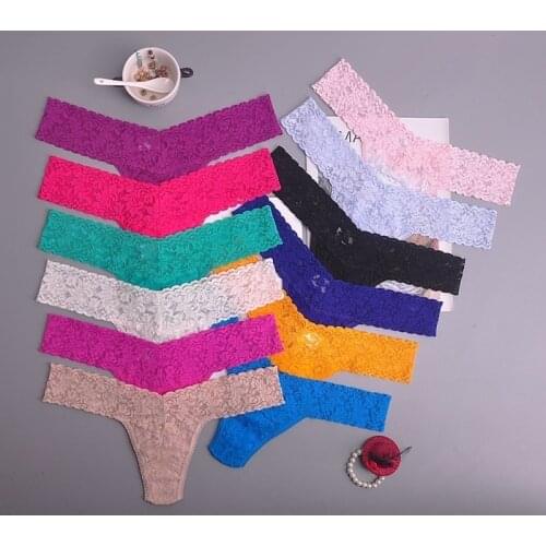 Lady Lowest price New multi-color Sexy cozy comfortable Lace Briefs thongs women Underwear Lingerie for women 2pcs ac128