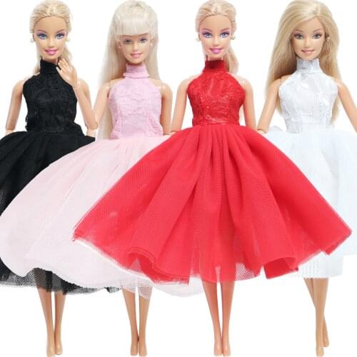 High Quality Colorful Doll Dress Lace Dancing Gown Wedding Party Skirt Princess Clothes for Barbie Doll Accessories Girl Toys