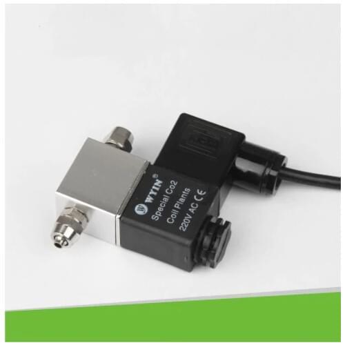 High quality W21.8 1.6W 110V-220V CO2 magnetic solenoid valve regulator low temperature CO2 aquarium fish tank solenoid valve