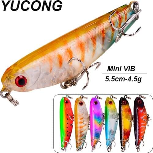 YUCONG 1PC Ice Fishing Lure 4.5cm-4.5g Winter Fishing VIB Lure Floating Artificial Swimbait Lipless Vibration Bait Sea Bass Isca