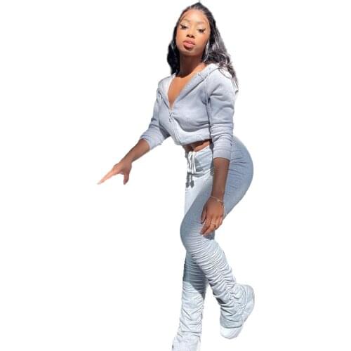 Women 2 Piece Outfits Set Long Sleeve hooded Crew Neck Top and Long Pants Tracksuit Sportswear Sweatsuit