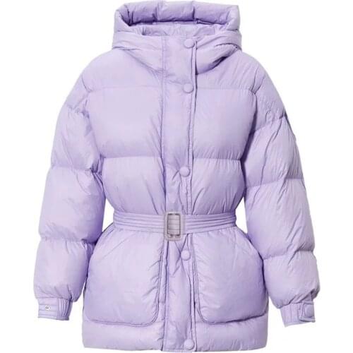 2020 Winter Fashion Brand Warm Long Sleeve Stand Collar Hooded Women White Duck Down Jacket Coat Casaco Feminino