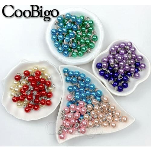 10Pcs Mini Colorful Acrylic Pearl Pendant Beads Charm 8/10/12mm for Earrings Necklace Ornaments Bracelet Jewelry DIY Making