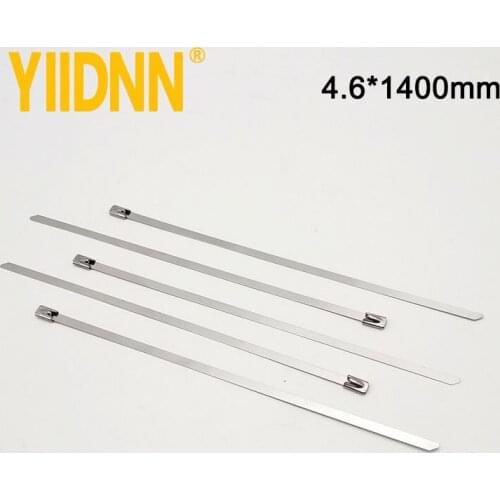 100pc 3/16" Fireproof 201/304/316 Stainless Steel Ball Locking Cable Ties 4.6mm*1400mm