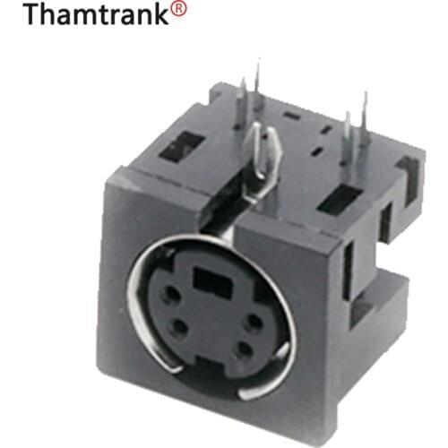 100PCS MINI DIN 4PIN S Terminal PCB Panel Mount Socket Connector DIP Instrument Socket Micro Power Jack Audio Device Connector