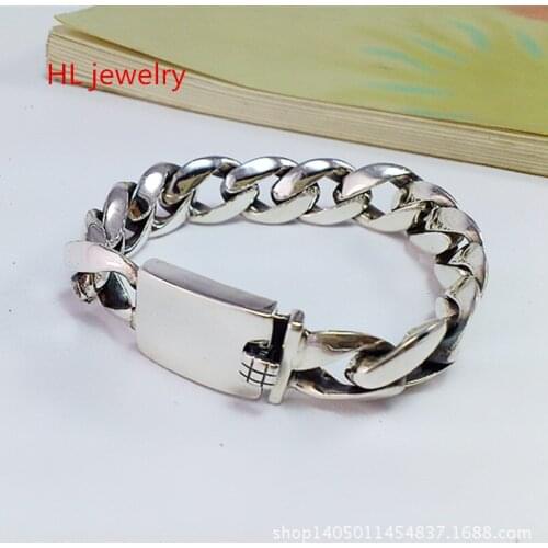 14mm Alibaba Express 925 Sterling Silver Jewelry Bracelets for Women Men Vintage S925 Solid Thai Silver Chain Bracelets