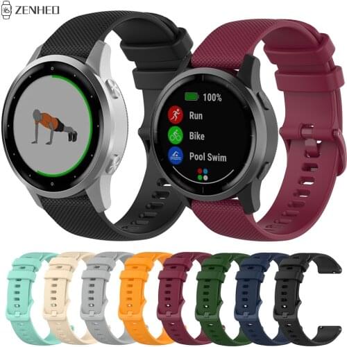 18mm 22mm Silicone Strap For Garmin Vivoactive 4 4S Smart Watch Band Replacement Watchband For Garmin Venu 2 2S