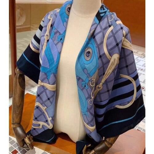 2020 new arrival autumn winter horse design 140*140 cm animal scarf 65% cashmere 35% silk scarf wrap for women lady girl