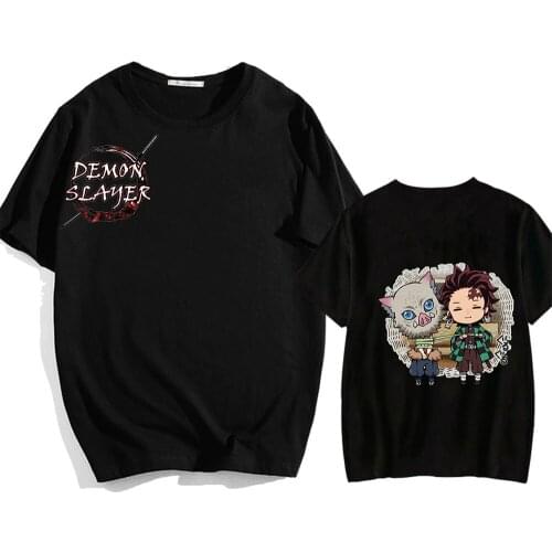 2021 Japanese Anime Demon slayer Harajuku Summer Short-sleeve Male T-shirt