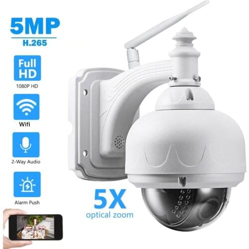 2MP 5MP PTZ WIFI IP Camera Outdoor 5X Zoom Night vision Email Alarm 1080P Wireless P2P Security CCTV Camera Two Way Speak Audio